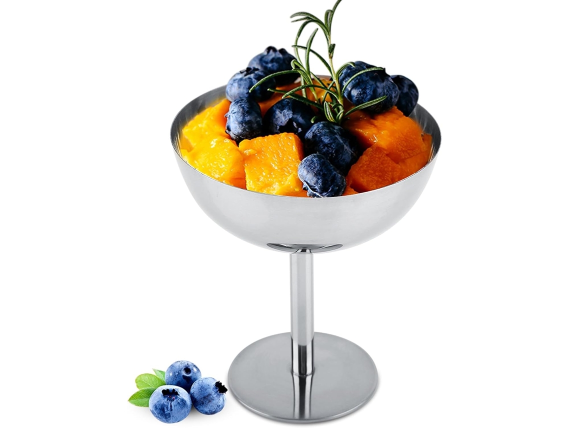 Copas Para Helado De Acero Inoxidable Con Base, 10 Cm