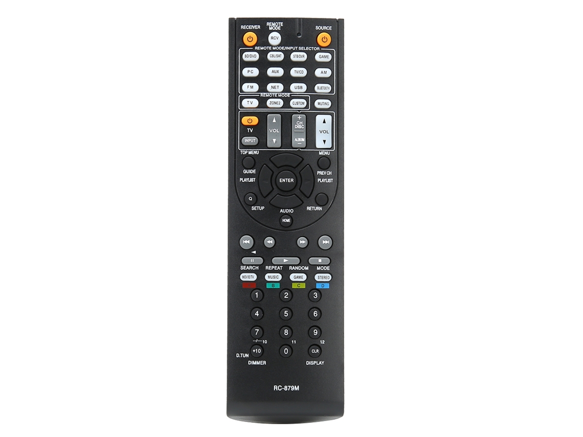 Mando A Distancia De Repuesto Rc-879m Para Receptores Av Onkyo Tx-nr535, Tx-sr333, Ht-r393 Y Ht-s3700.