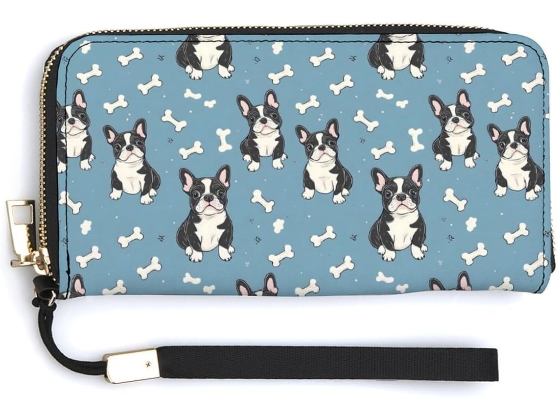 Cartera Cuero Con Cremallera Para Mujer Diseño Estampado