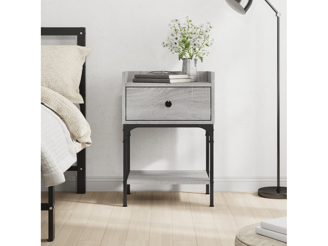 Mesita de Noche 40,5X31X60 Cm Derivados Madera Gris Sonoma