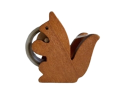 Dispensador de cinta adhesiva con forma de ardilla, bonito diseño de madera para mesa, soporte transparente para rollo de cinta, de GOKOCO.