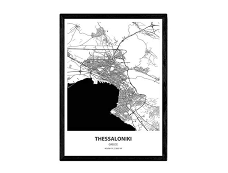 Poster NACNIC Mapa de Thessaloniki Grecia (A3)