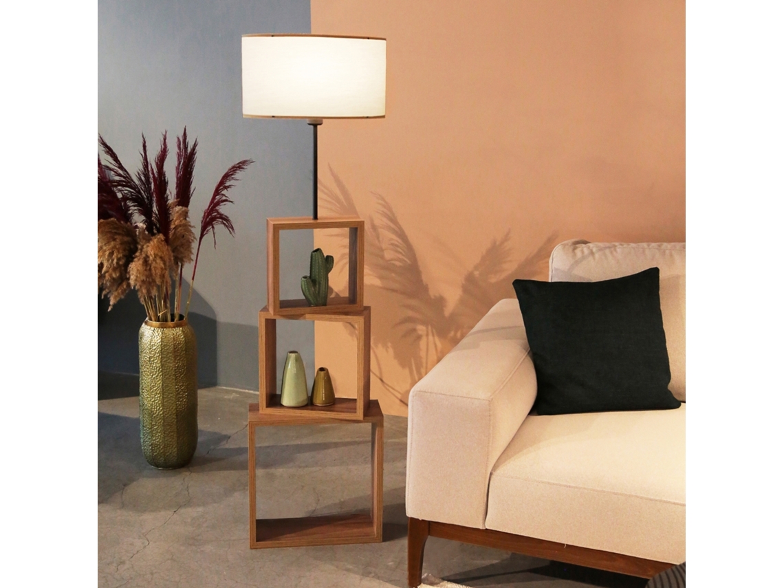 Lámpara de Pie LUX.PRO Mansfield (140 x Ø 37 cm - Tela / Metal - Crema)