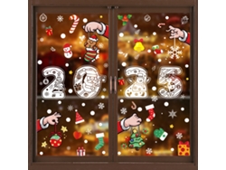 Pegatinas navideñas para ventanas, pegatinas navideñas para decoraciones de fiestas en el hogar TRUYUETY
