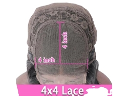 Peluca frontal de encaje, encaje transparente HD, lacio brasileño, peluca 4x4, 26 pulgadas, 180 OEM