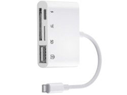 Adaptador de lector de tarjetas SD 4 en 1 para cámara USB, lector de tarjetas SD/TF, USB OTG 2.0 hembra, compatible con teléfonos 13/12, etc., y tableta blanca Yizhood