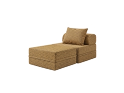 Sofá Modular 1 Lugar + Puff Convertible  Tweed Mostarda