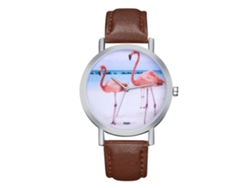 Reloj De Pulsera Analógico De Aleación Con Esfera Redonda Y Movimiento De Cuarzo (color Café).