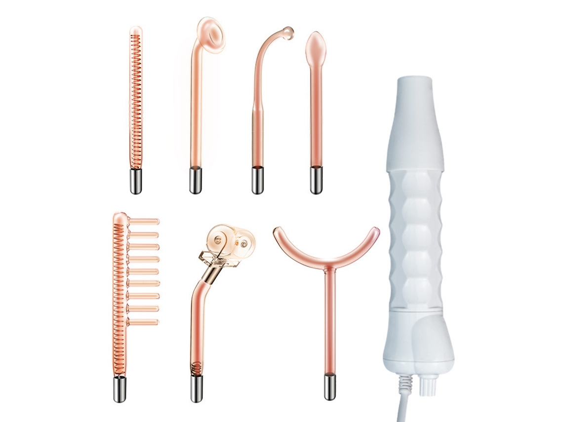 Máquina de tratamiento facial de acné de alta frecuencia Set 7 en 1 Máquina reafirmante facial portátilBISBISOUS Blanco