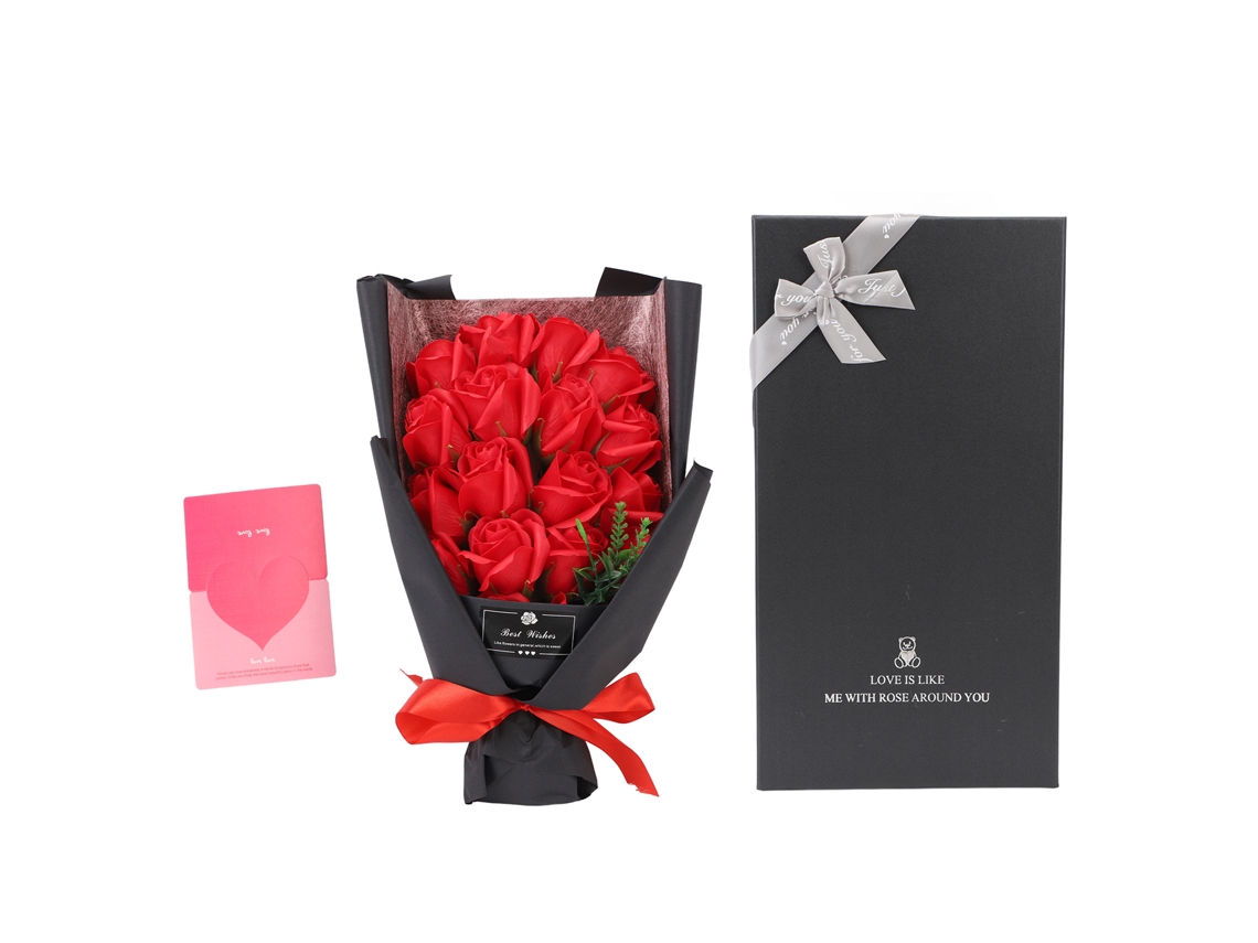 18 rosas rojas artificiales para fiestas, bodas y aniversarios.