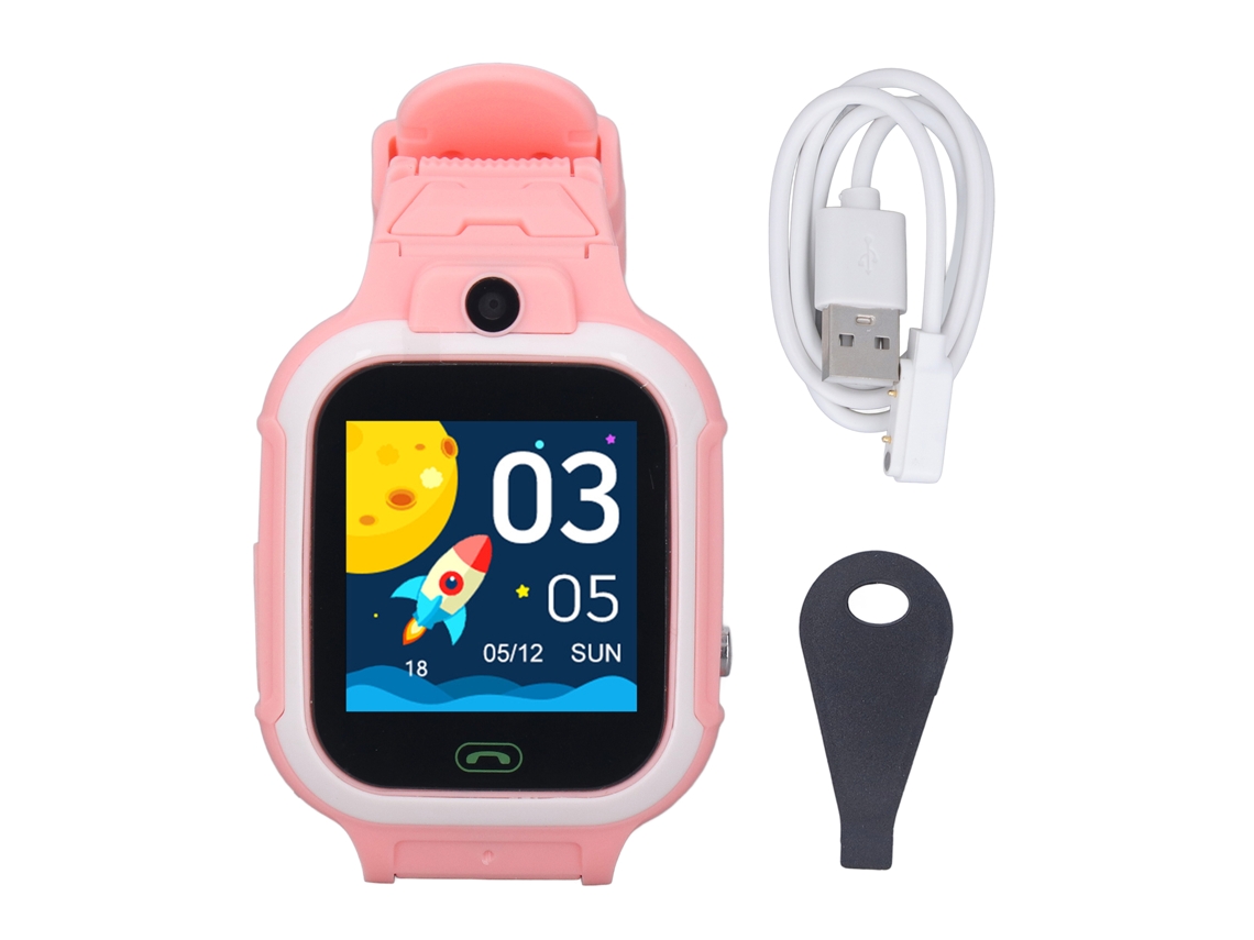 Rebe-reloj Inteligente Para Niños Impermeable Ip67 Con Llamadas 4g, Mensajes De Voz Y Funciones Múltiples Rosa