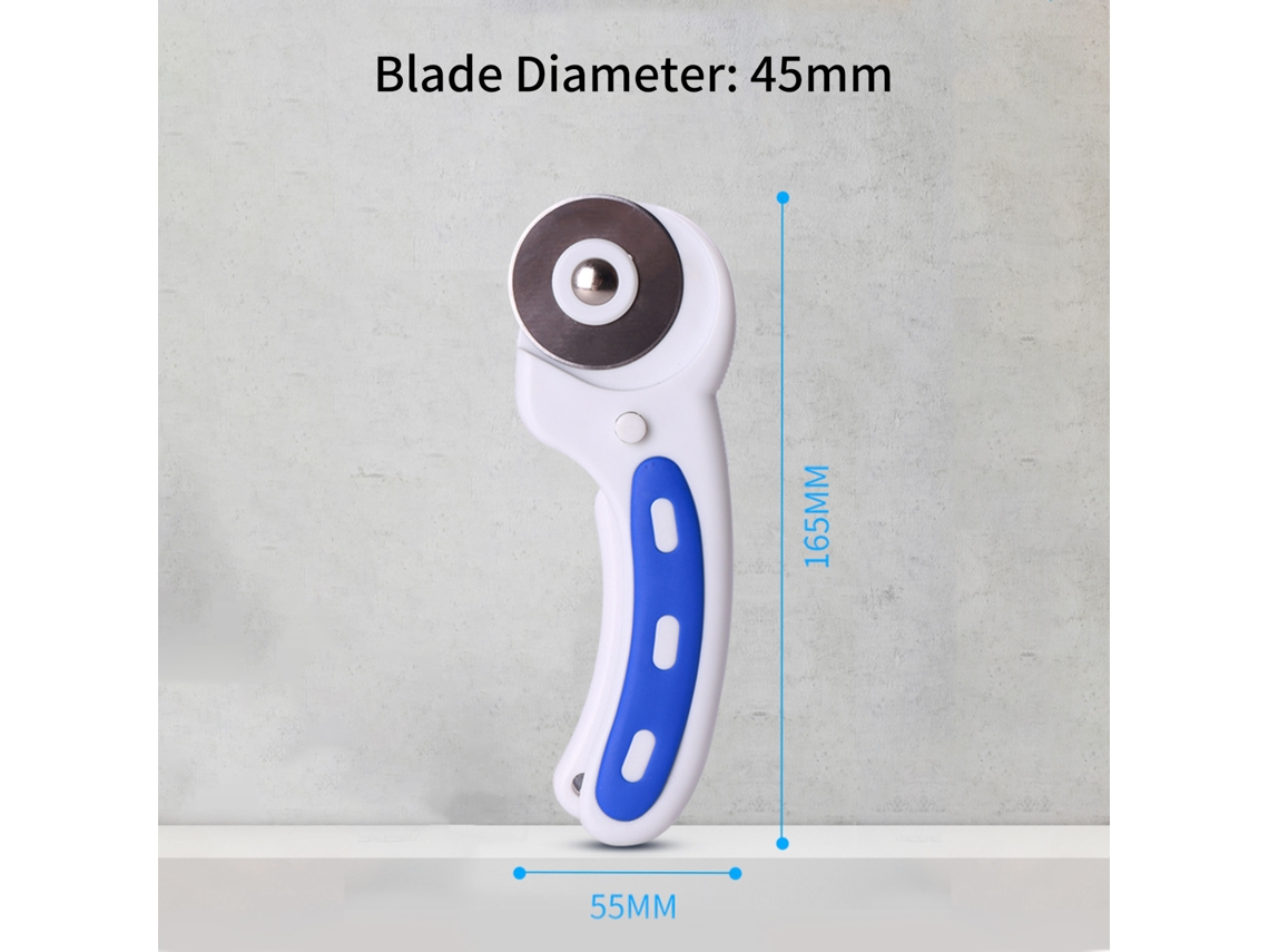 Cortador Rotatorio De 45 Mm Con Bloqueo De Seguridad Y Mango Antiderrame Para Tela, Papel Y Costura.