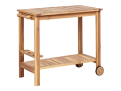 Carrito con ruedas BELIANI Sassari ii de Madera de acacia con certificado FSC® Madera clara 47x90x74