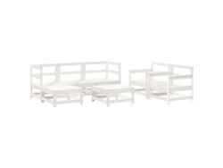 Conjunto 7 Juego de muebles de jardín VIDAXL madera maciza de pino blanco (70 x 62 x 70,5 cm)