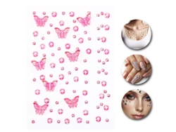 Sticker Mariposas rosa para uñas y piel