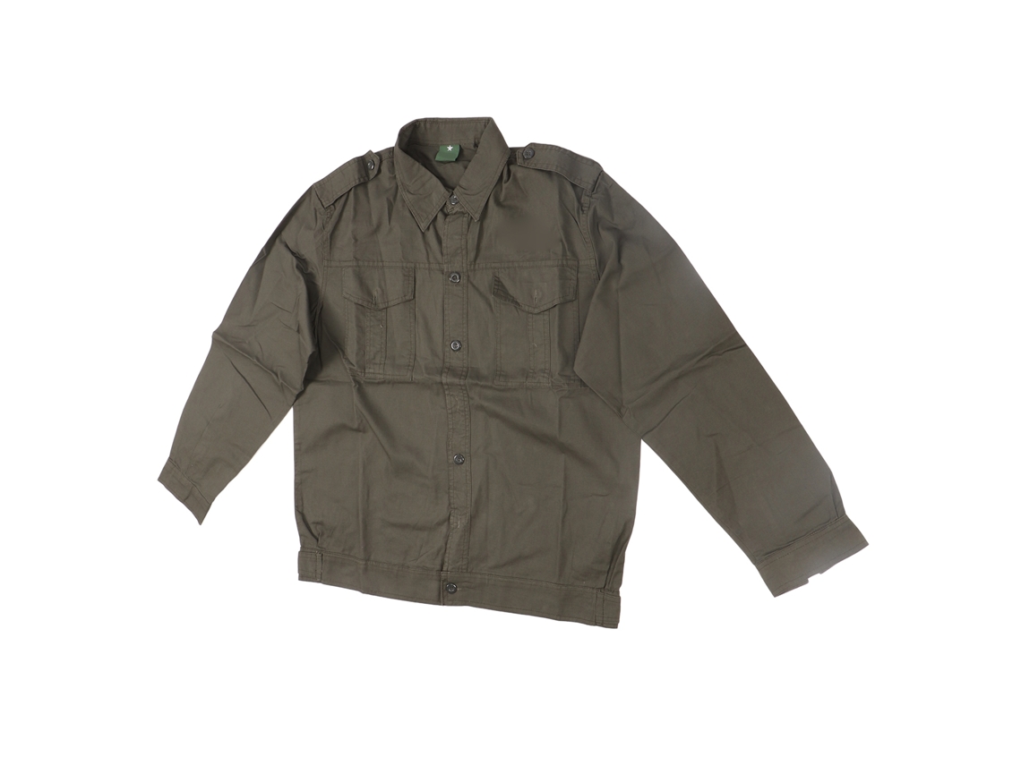 Camisa De Trabajo De Manga Larga Para Hombre, Verde, Algodón Puro, Estilo Industrial Informal, Talla 180.