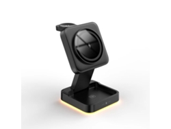 Estación de carga inalámbrica 3 en 1 para iPhone 15, 14, 13, 12 Pro, Iwatch 9 Ultra 2 Ultra 8, 7, 6 SE, 5, 4, 3 y Airpods 2 y 3 Pro (negro)
