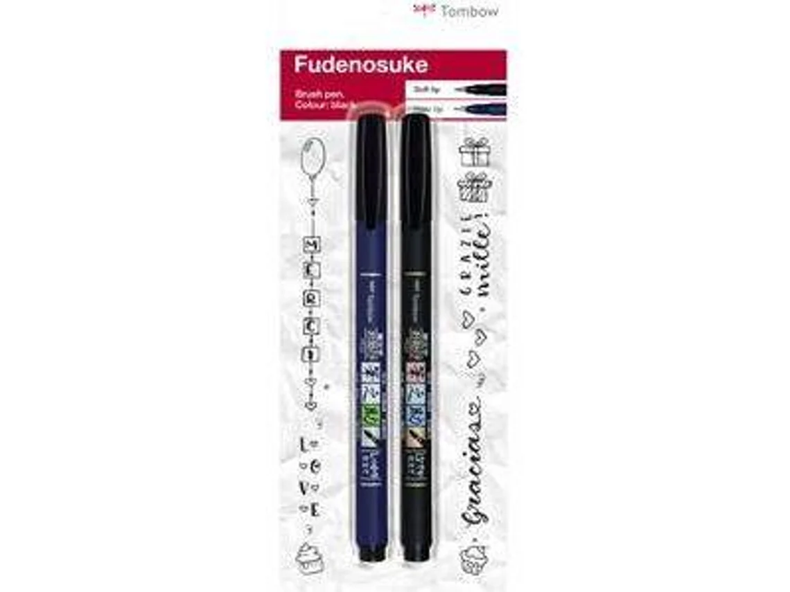 Marcadores TOMBOW Fudenosuke WS-BHS-2P (Punta Doble - Negro)