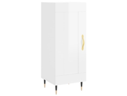 Maison Exclusive - Aparador De Madera Contrachapada Blanco Brillante 34,5x34x90 Cm