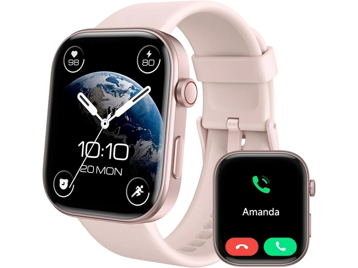 Relojes inteligentes con monitor de actividad física, pantalla AMOLED grande de 1,99 pulgadas, llamadas por Bluetooth y voz IA, monitor de frecuencia cardíaca Yizhood