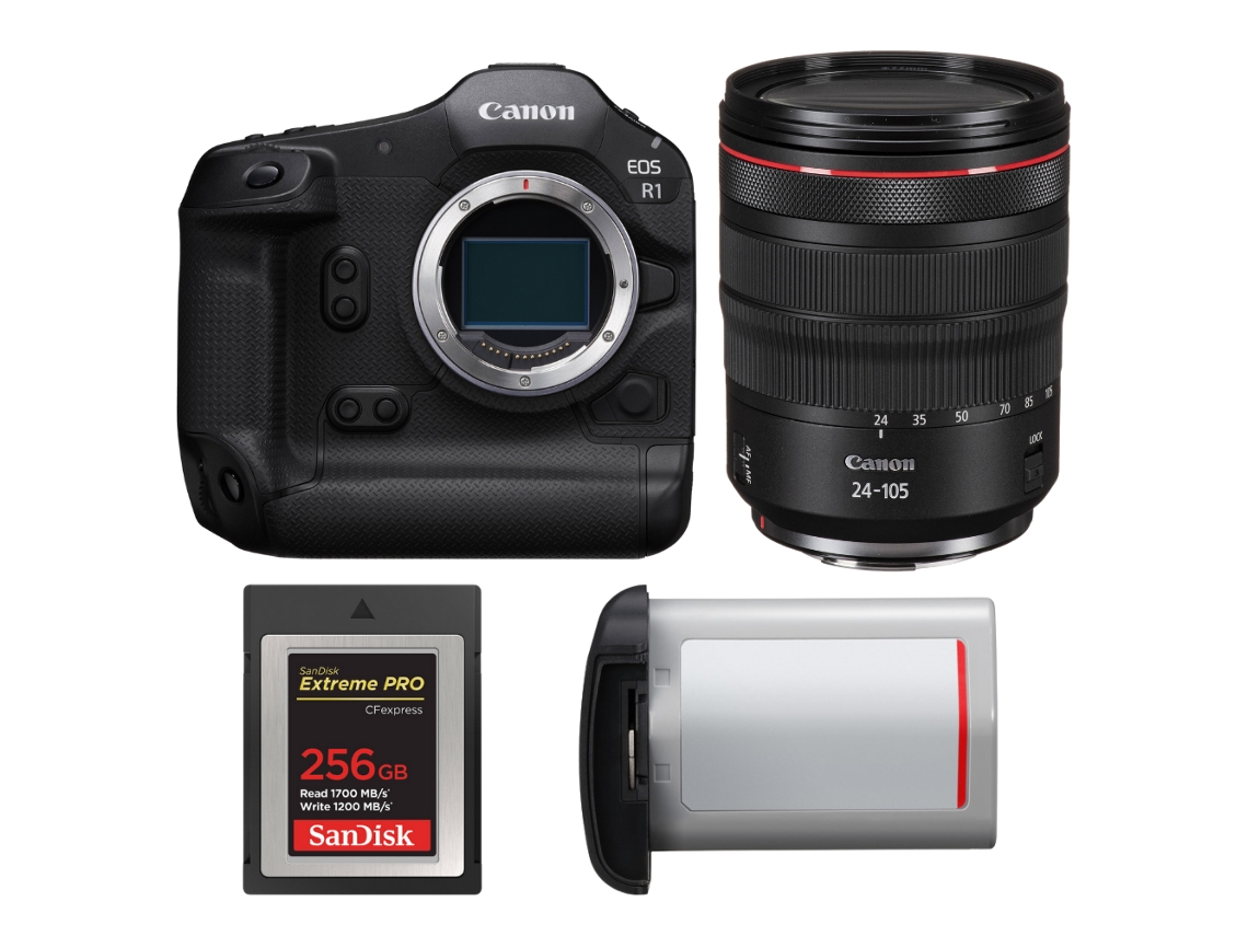 Canon Eos R1 + Rf 24-105mm F/4 L Is Usm + 1 Sandisk 256gb Extreme Pro Cfexpress Type B + Canon Lp-e19 + Ebook “20 Consejos Para Fotos Que Impactan”