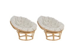 Conjunto de 2 sillas BELIANI Salvo de Ratán Natural 110x110x77