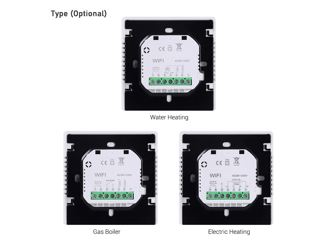 Termostato Digital Para Calefacción Con Pantalla Lcd Táctil, Programable Semanalmente, Control Mediante Aplicación Inteligente, Sensor Externo, 16 A
