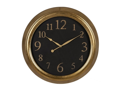 Reloj de Pared Negro Dorado PVC Cristal Hierro Madera MDF 47 x 5,5 x 47 cm BIGBUY HOME