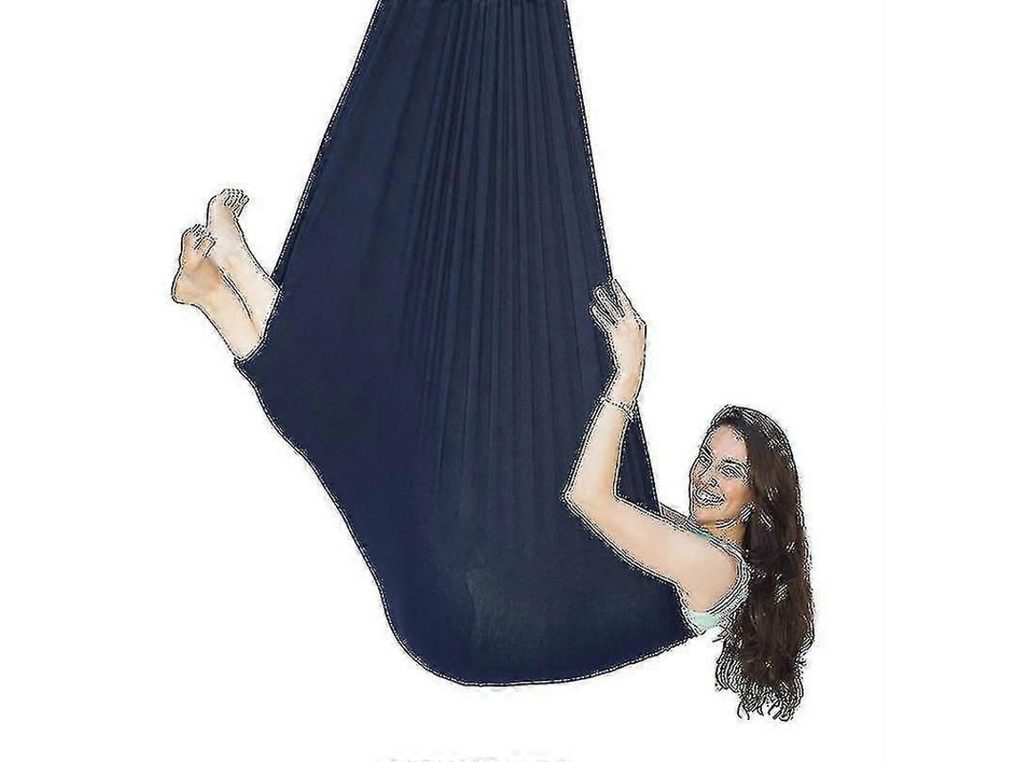 Hamaca Y Cesta Para Yoga Aéreo Para Flexibilidad Y Alivio Del Dolor 100*280cm Negro Con Accesorios Completos