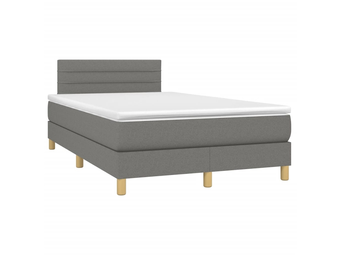 Maison Exclusive - Cama Box Spring Con Colchón Tela Gris Oscuro 120x190 Cm