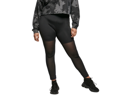 Leggings de Mujer URBAN CLASSICS Cintura Alta Tallas Grandes Tech Negro (5XL)