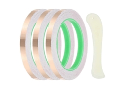 Cinta de cobre de 22 yardas, 3 rollos, con herramienta para vitrales, conductor y raspador para manualidades. Rosewell (20,3 cm)