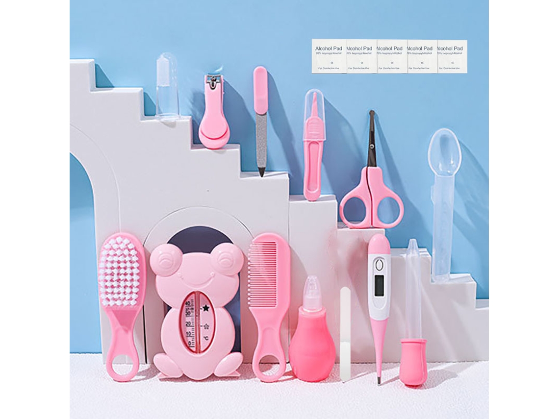 Set de baño y cuidado diario para bebés Yuysan (18 piezas) - Rosa