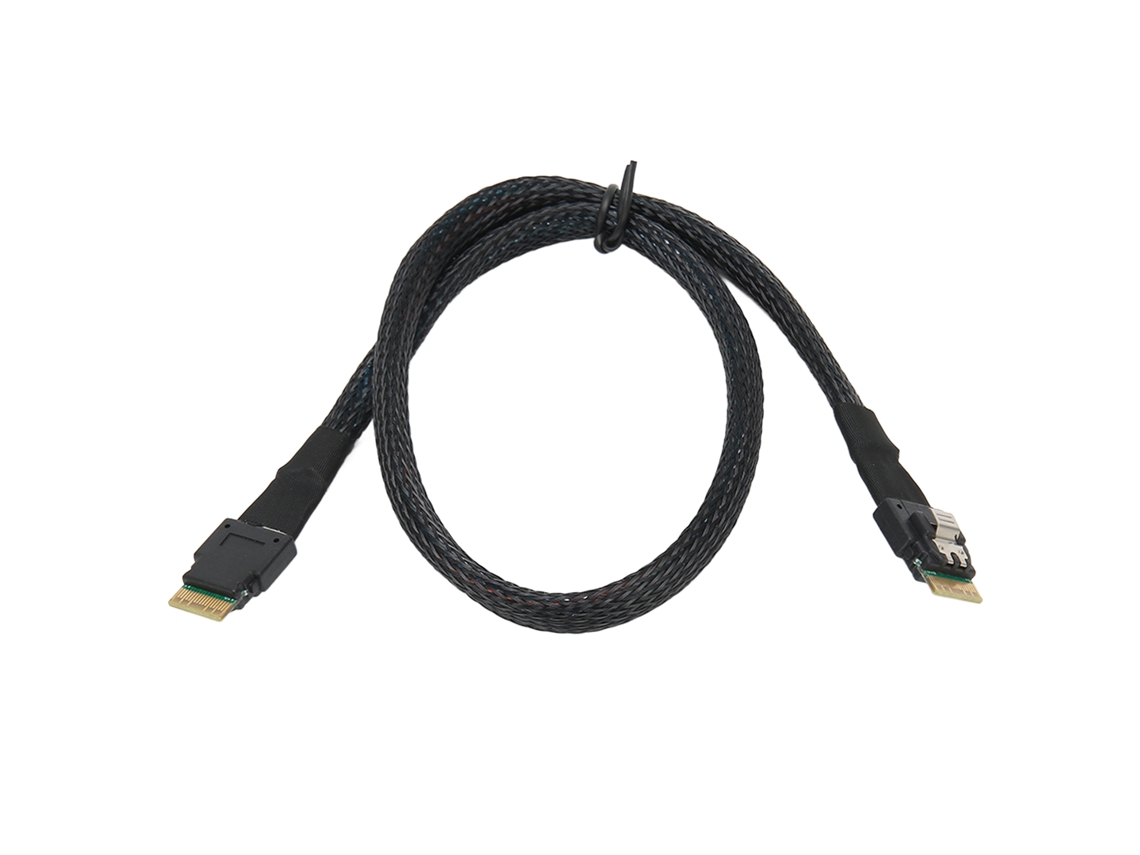 Cabo Sas Fino Micro Sata 12gbps Cobre Galvanizado Flexível Para Hdd Ssd Desktop 1 Metro