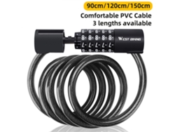 Candado Para Bicicleta Con Código De Combinación De 5 Dígitos, Antirrobo, Para Bicicletas, Motocicletas Y Bicicletas Eléctricas (90/120/150 Cm)