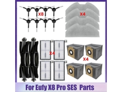 Kit de 22 acessórios para aspirador robô Eufy X8 Pro / X8 Pro Ses: escova lateral principal, filtro HEPA, pano de limpeza, saco para pó.