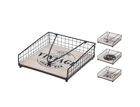 Servilletero horizontal metal madera surtido