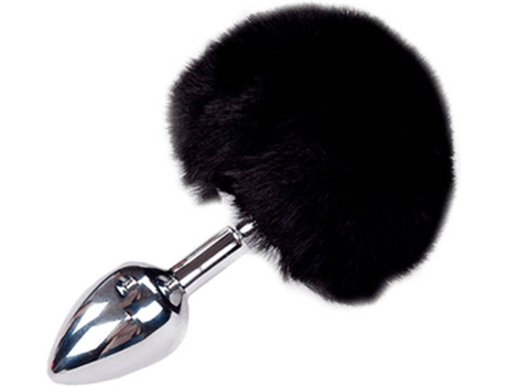 Plug Anal ALIVE de Metal con Pompom (Talla: S - Negro)