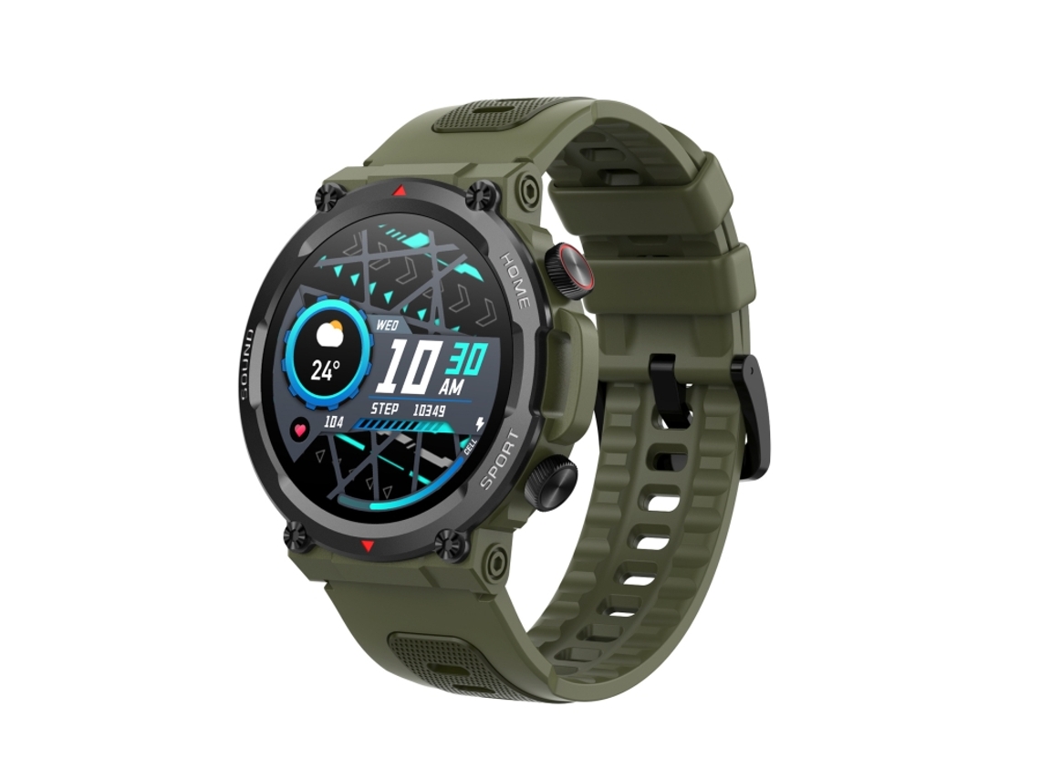 Monitoreo de frecuencia cardíaca, oxígeno en sangre y sueño, llamadas Bluetooth, reloj inteligente impermeable para exteriores (verde)