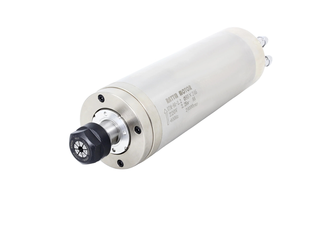 Motor de husillo refrigerado por agua, alta velocidad (24 000 rpm), tamaño de pinza ER20, solo husillo OEM