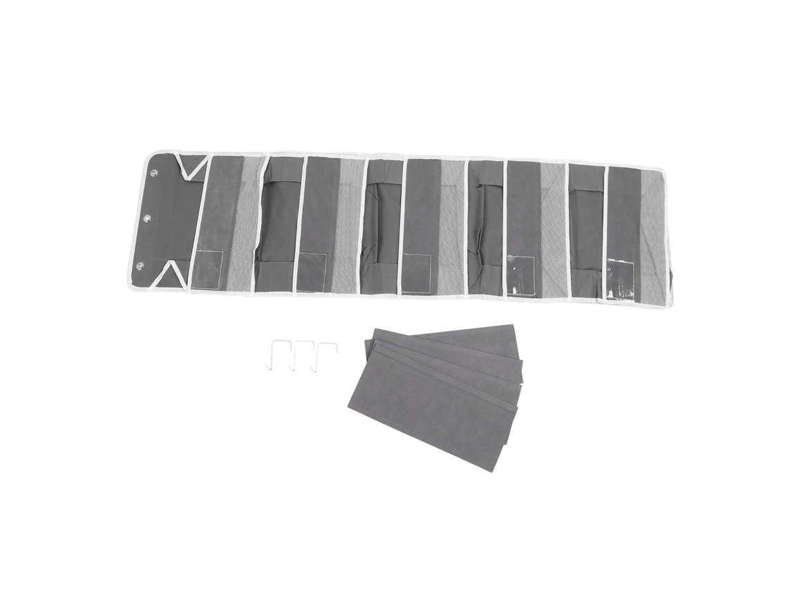 Mali organizador de Brinquedos Sobre a Porta 5 Camadas com Janela Pvc Hanging Door Storage Cinza