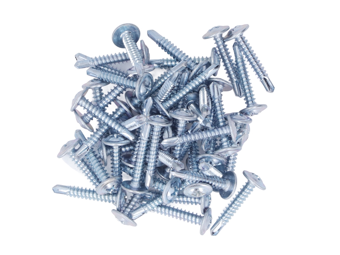 50 Tornillos Autorroscantes De Cabeza Redonda De Acero Galvanizado De 4,2 X 25 Mm Para Reparación De Muebles.