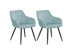 Conjunto de 2 cadeiras de refeição modernas BELIANI Casmalia de Veludo Azul 59x62x78