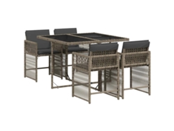 Maison Exclusive - Set Comedor De Jardín 5 Piezas Con Cojines Ratán Sintético Gris