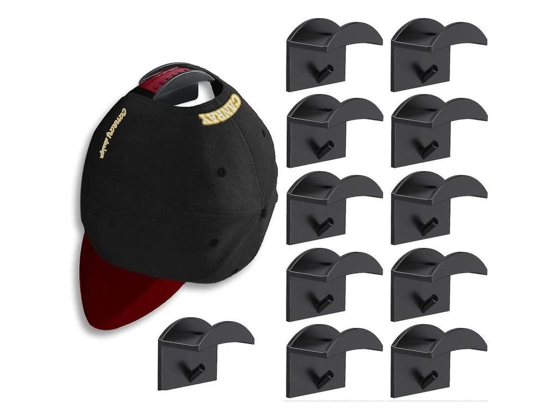 10 Soportes De Pared Para Sombreros, Organizador De Gorras, Accesorio De Montaje En Pared, Blanco Y Negro.