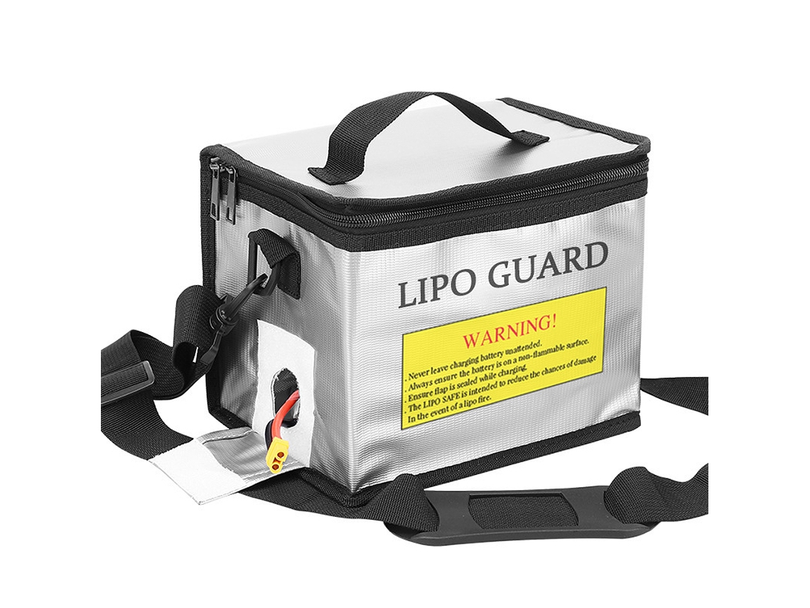 Bolsa Para Baterías Lipo Ignífuga Y A Prueba De Explosiones Con Asa De Transporte 21,5*16,5*14,5cm