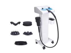 Máquina de masaje vibratoria para adelgazar, múltiples niveles de velocidad, cinco cabezales de masaje, con soporte, enchufe europeo.