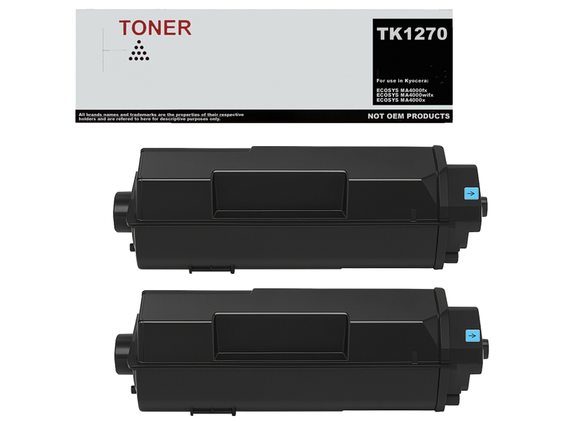 Tk1270 Pack de 2 Tóner Negro Compatible con Kyocera 1t0c140nl0 Genérico