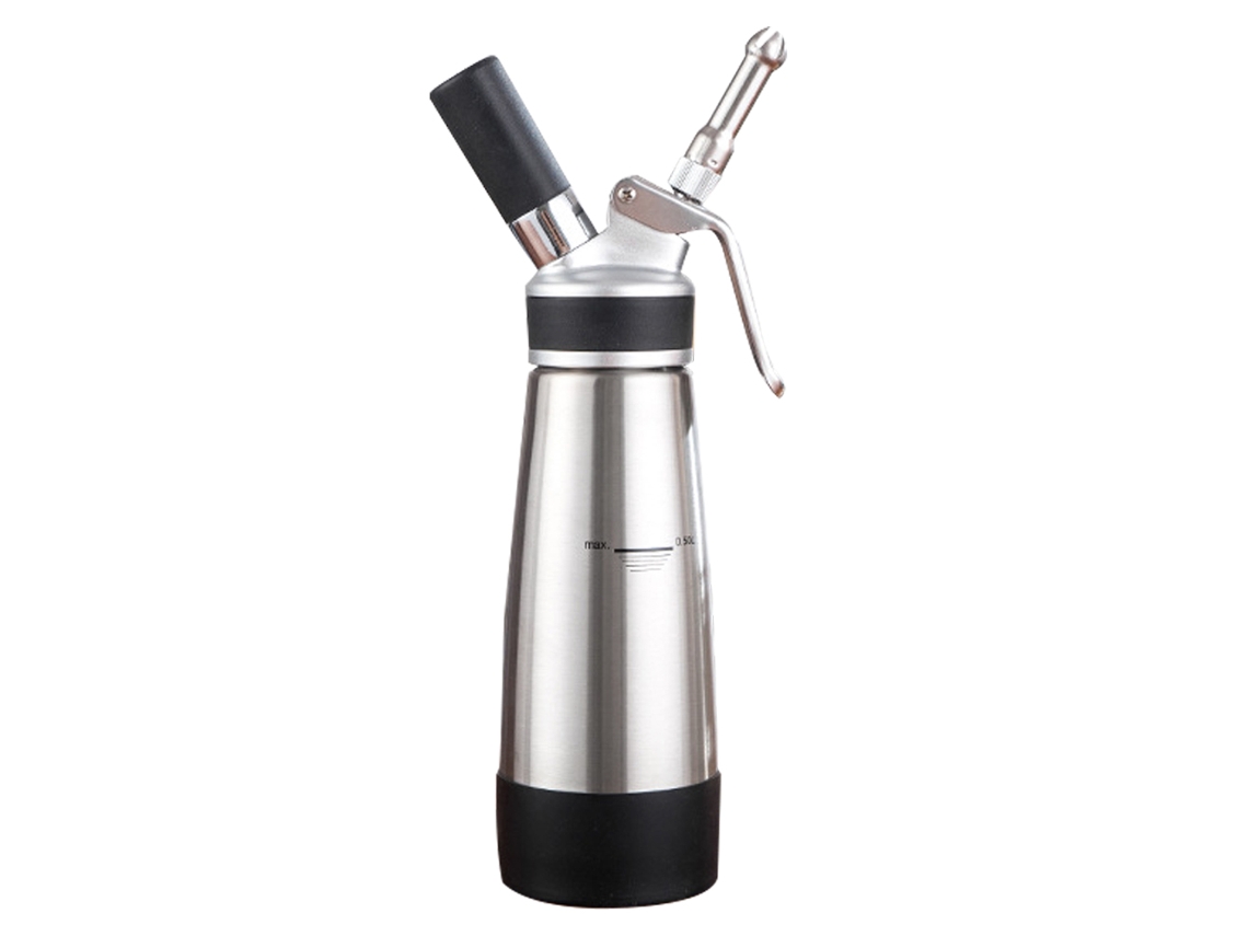 MEOIRUERY Dispensador de Nata Montada en Acero Inoxidable - Batidora Profesional para Nata, 500 ml