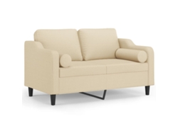 Maison Exclusive - Sofá De 2 Plazas Con Cojines Tela Color Crema 120 Cm